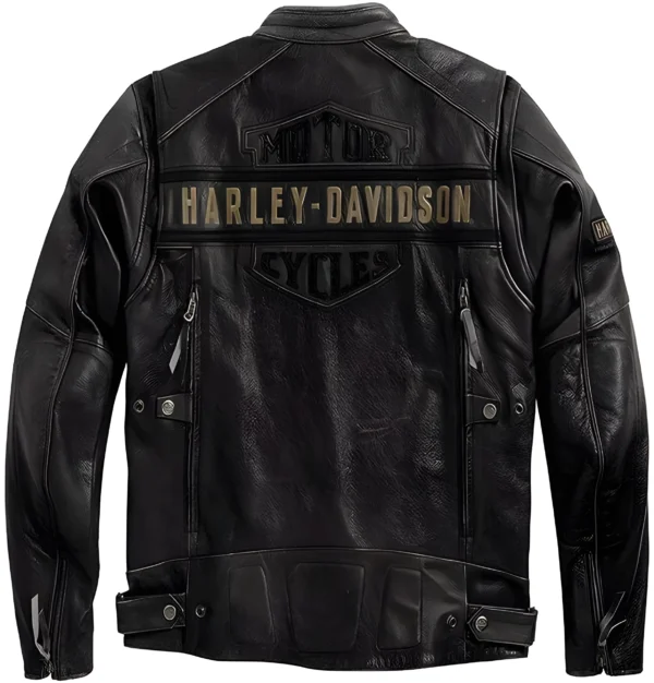 Black Mens Harley Davidson Jackets Mens Harley Riding Jacket Motorcycle Biker Black Real Leather Jacket - Image 2