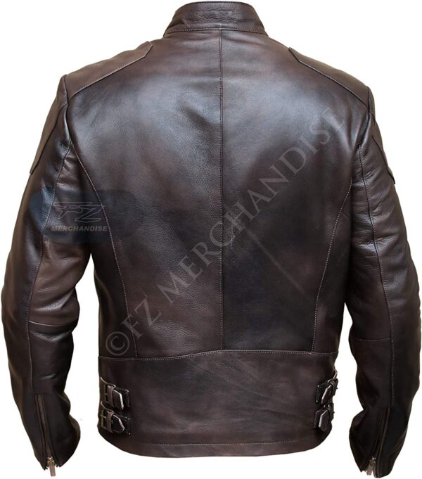 Captain America Civil War Steve Rogers, Chris Evans Brown Cowhide Leather Jacket - Image 2