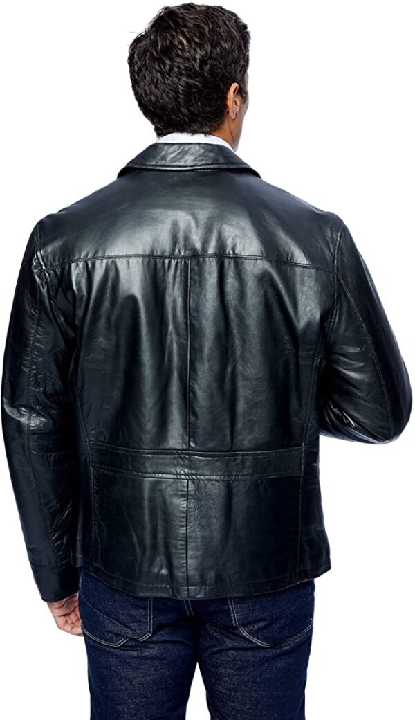 Men's New Zealand Lambskin Leather Classic Open Bottom Jacket - Image 2