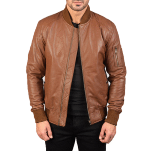 Mens Brown Bomber Leather Jackets