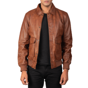 Mens Brown A2 Leather Bomber Leather Jacket