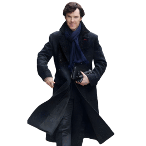 Men's Sherlock Holmes Benedict Cumberbatch Wool Long Trench Coat Jacket