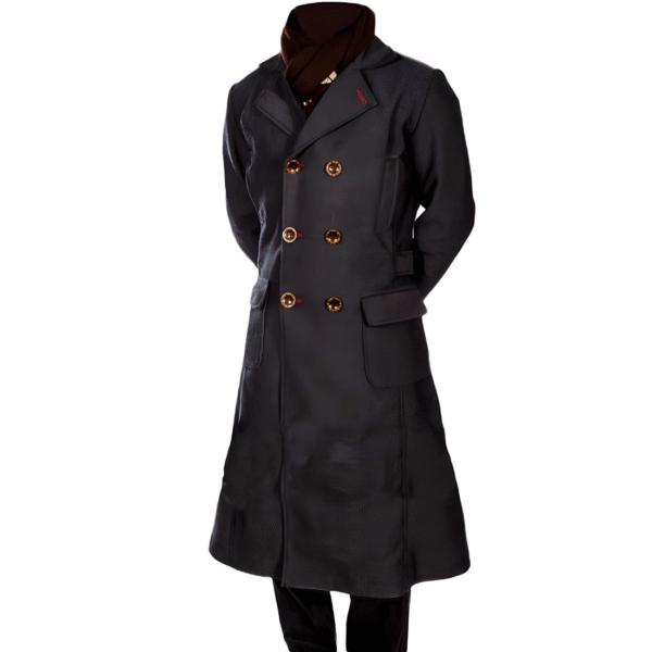 Men's Sherlock Holmes Benedict Cumberbatch Wool Long Trench Coat Jacket - Image 3