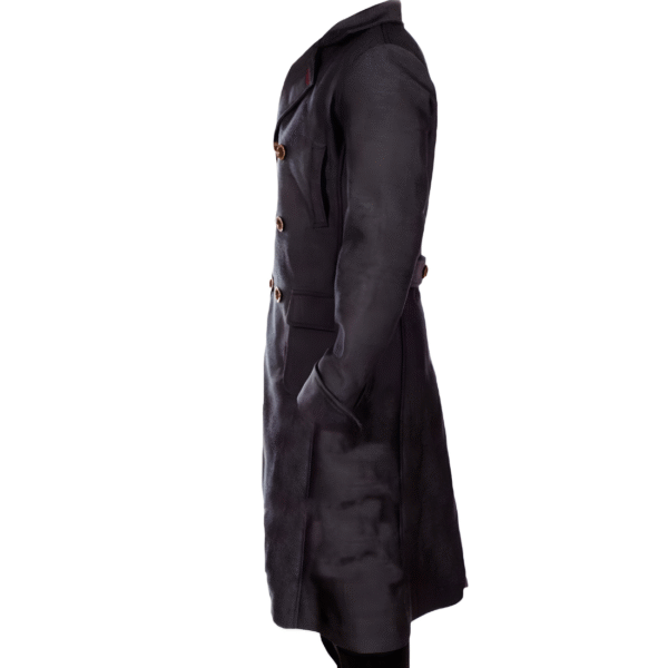 Men's Sherlock Holmes Benedict Cumberbatch Wool Long Trench Coat Jacket - Image 5