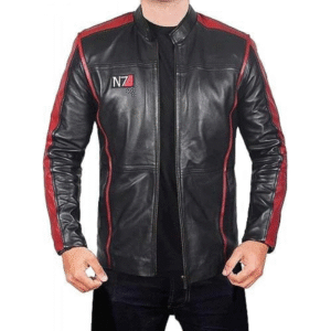 Mass Effect 3 Mens N7 Cafe Racer Real Leather Jacket