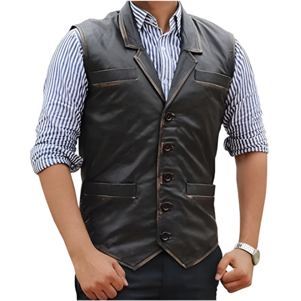 Hell on Wheels Cullen Bohannan Real Leather Motorcycle Biker Vest