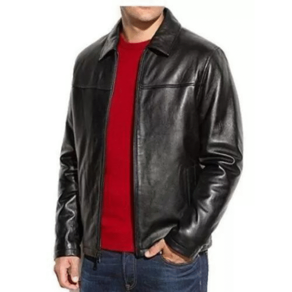 Men's Black Genuine Lambskin Leather Classic Jacket