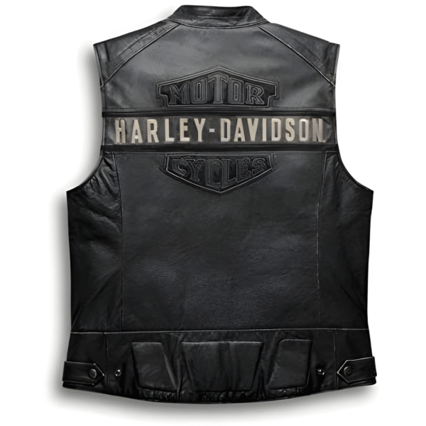 Harley Davidson Passing Link Vest Starts Rugged Cow Leather Jacket